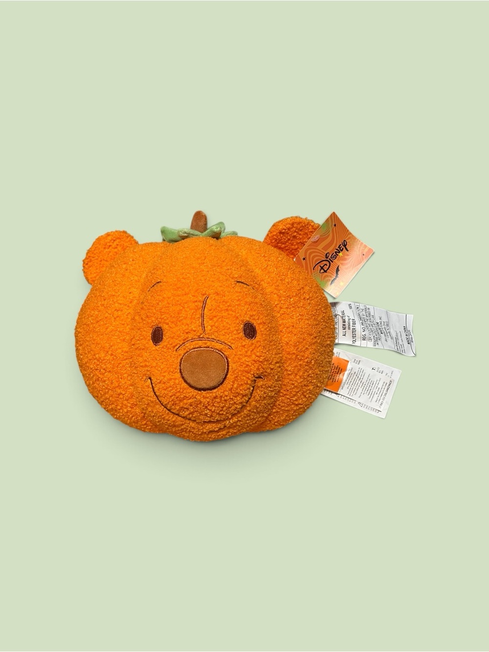 Disney Orange Winnie the Pooh Pumpkin Plush Pillow